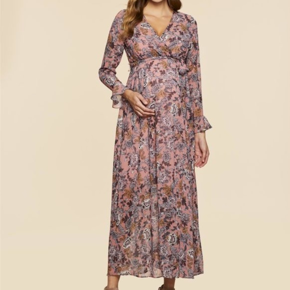 Jessica Simpson A-Line Maternity Maxi Dress - Picture 1 of 3